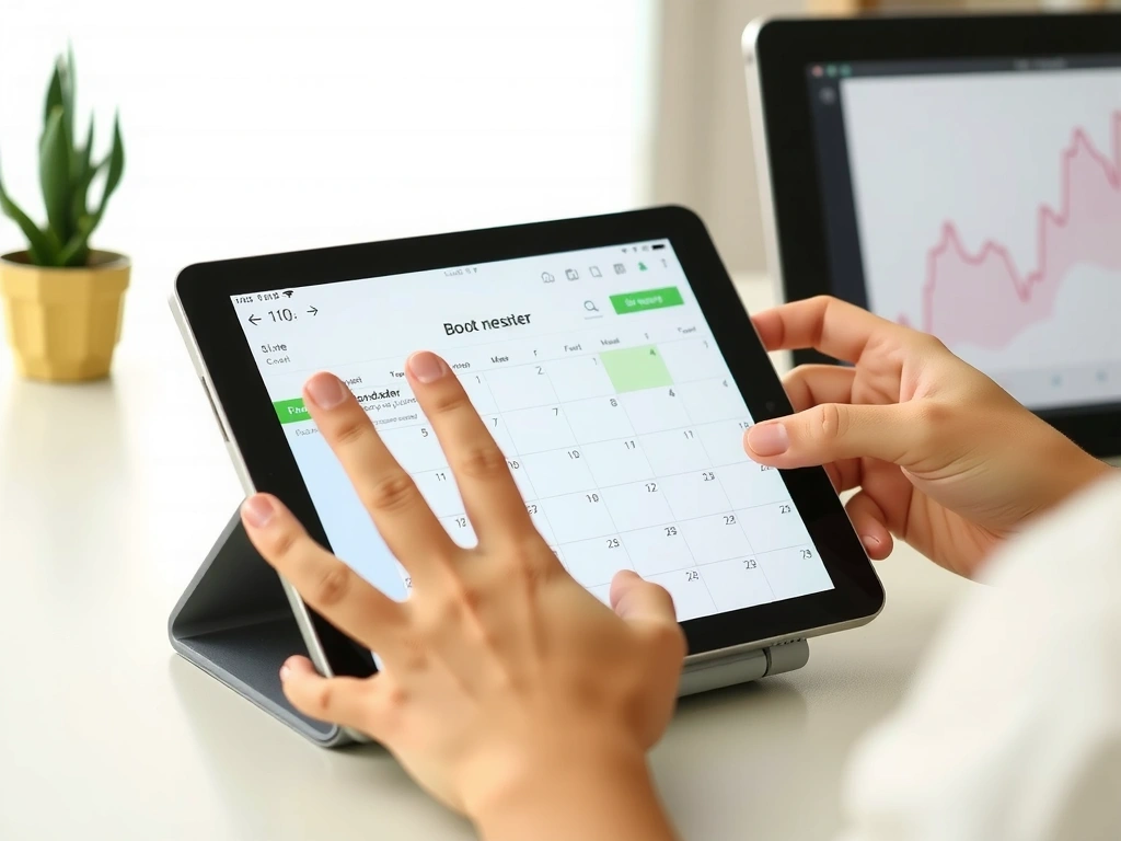 Eine Person liest ein Buch über gesunde Ernährung, umgeben von frischem Obst und Gemüse.